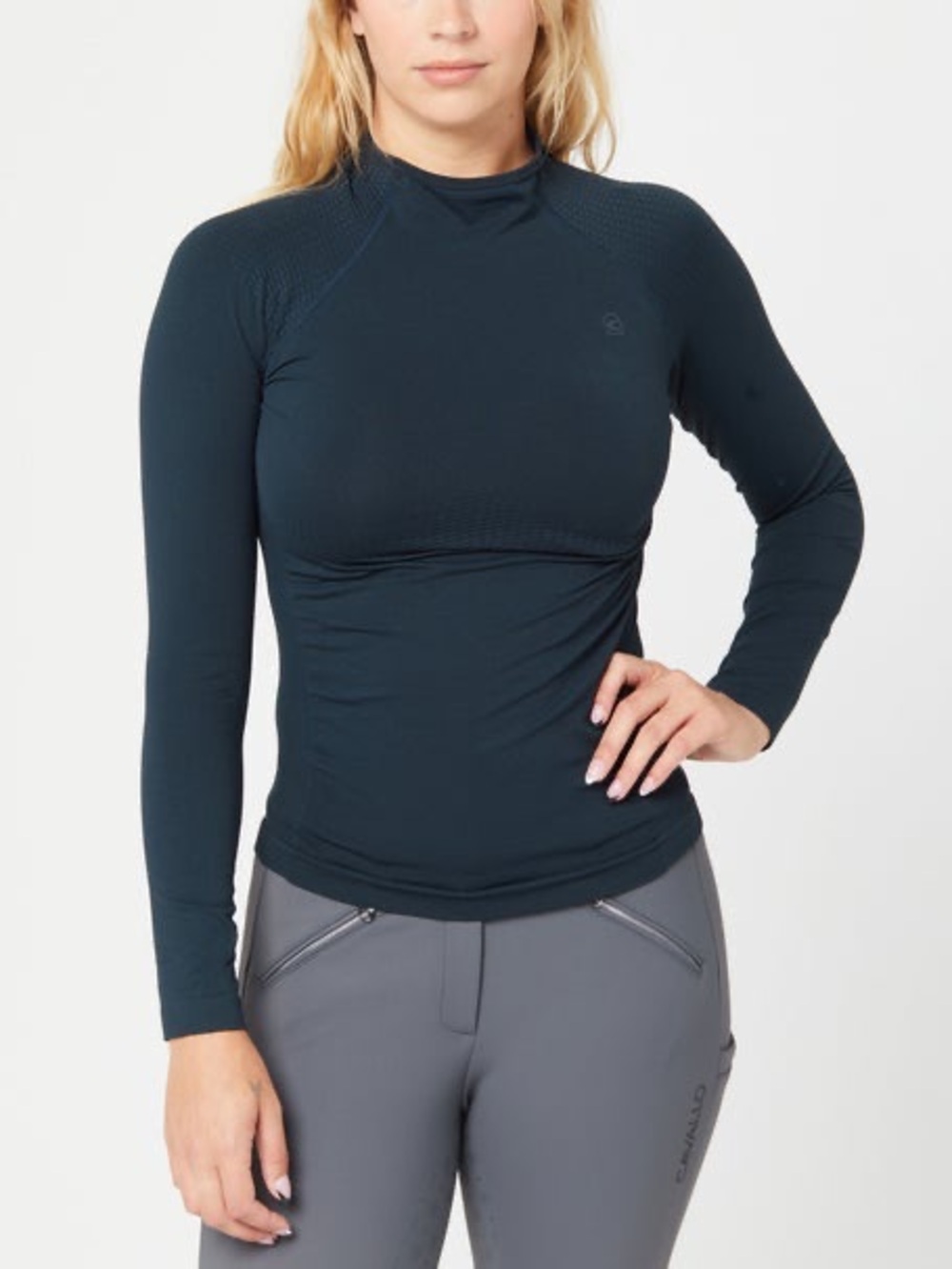 $86 NEW/NWT Cavallo Emica Navy Base Layer Equestrian Riding Shirt 8/10 Small
